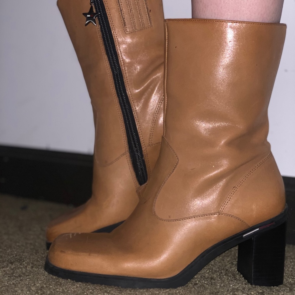 90s Vintage Tommy Hilfiger Leather Ankle Boots